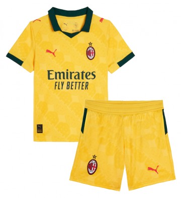 AC Milan Samuele Ricci #4 Tredjetrøje Børn 2025-26 Kortærmet (+ Korte bukser)